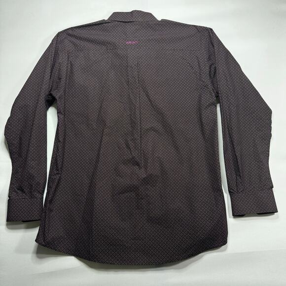 Ariat Men's Long Sleeve Purple Geo Print Western Button Up Shirt - Size L - Picture 3 of 6